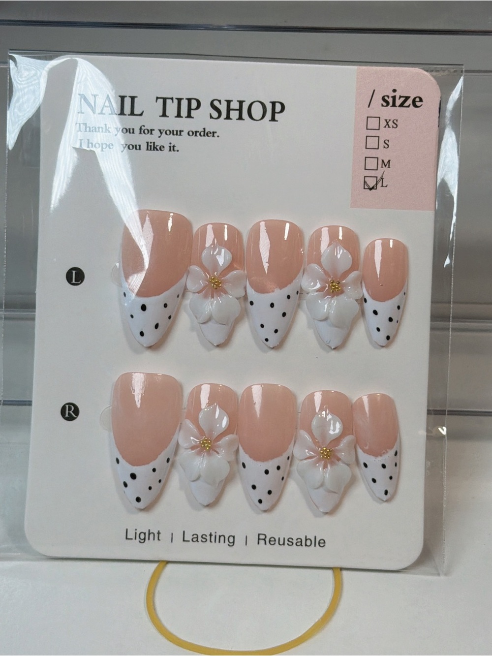 Blush Pink Floral Press-On Nail Set